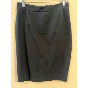Halogen Pencil Skirt Women 4 Black Excellent Exposed Full Back Zip Ponte Knit
